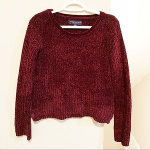 Burgundy Solid Chenille Sweater